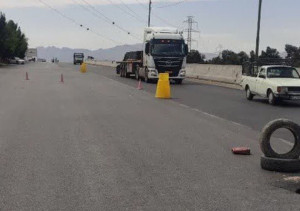 نشست زمین در محور کمربندی شرق اصفهان