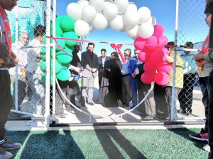 افتتاح زمین چمن مصنوعی شهدای مدرسه شجره طیبه میناب ورزنه