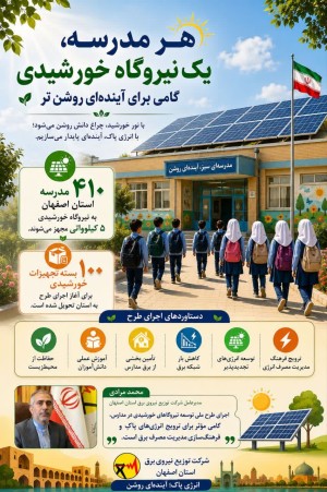 تجهیز ۴۱۰ مدرسه استان اصفهان به نیروگاه خورشیدی
