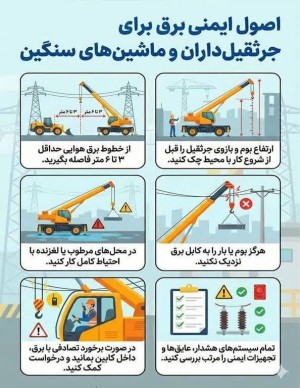 اصول ایمنی برای جرثقیل داران و ماشین های سنگین
